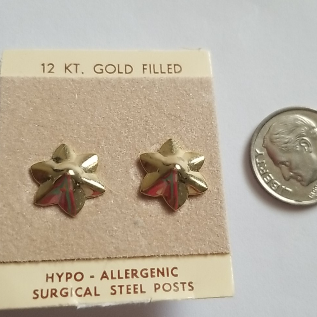 12 Kt Gold Filled Earrings Stars Hypoallergenic